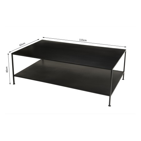 SECOND HAND - Table basse rectangulaire noire industrielle métal