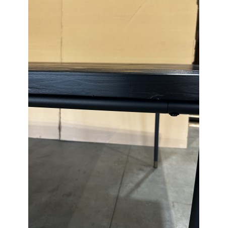 SECONDE MAIN - Table à manger noire 200x100cm pin vieilli