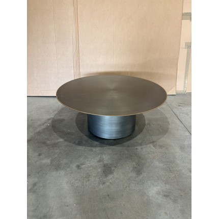 SECOND HAND - Round coffee table 80x80cm in black iron with gold trim