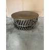 SECOND HAND - Round coffee table 89x89cm gold aluminum graphic base