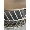 SECONDE MAIN - Table basse ronde 89x89cm aluminium doré piètement graphique