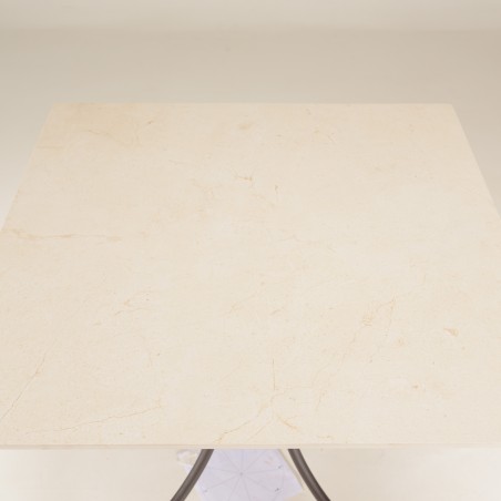 SECONDE MAIN - Table à manger carré de jardin en céramique et acier