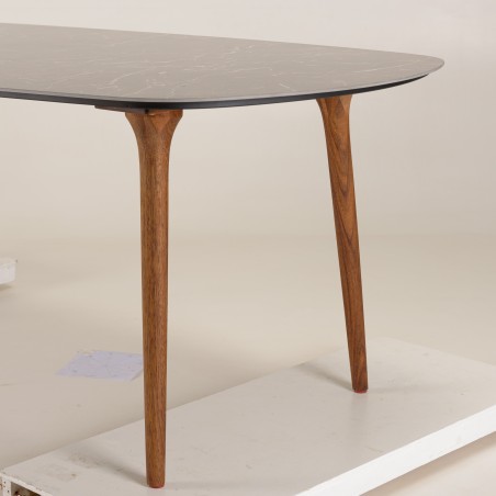 copy of copy of SECONDE MAIN - Table à manger ronde de jardin en céramique et acier