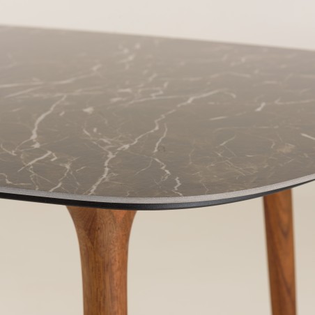 SECONDE MAIN- Table à manger 240x90 cm de jardin en céramique et acier