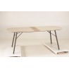 SECONDE MAIN- Table à manger 240x90 cm de jardin en céramique et acier