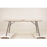 SECONDE MAIN- Table à manger 240x90 cm de jardin en céramique et acier