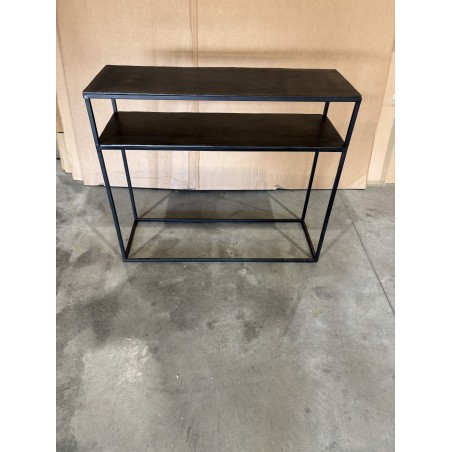 SECONDE MAIN - Console 100x35cm aluminium noir pieds métal