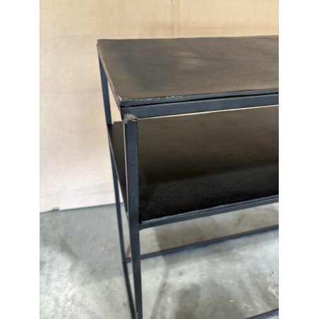 SECOND-HAND - Console table 100x35cm black aluminium with metal legs