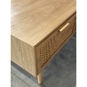 SECOND-HAND - Natural-coloured coffee table with 2 drawers and 1 wooden cane niche