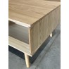 SECOND-HAND - Natural-coloured coffee table with 2 drawers and 1 wooden cane niche