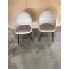 TOM - Set of 2 Beige Suede Chairs with Black Metal Legs