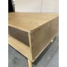SECONDE MAIN - Table basse couleur naturelle 2 tiroirs 1 niche bois cannage