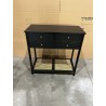 SECOND-HAND - Black console table with 4 drawers and 1 cane-effect shelf