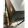 SECONDE MAIN - Console noire 4 tiroirs 1 étagère effet cannage