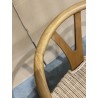 SECONDE MAIN - Chaise en bois de mahogany, dossier arrondi et assise en rotin