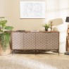SECONDE MAIN - Buffet en bois de manguier 4 portes motifs ethniques