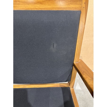 SECONDE MAIN - Fauteuil scandi teck et tissu noir