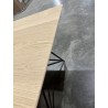 SECONDE MAIN - Table à manger rectangulaire 220x100cm bois chêne pieds épingles croisés métal noir