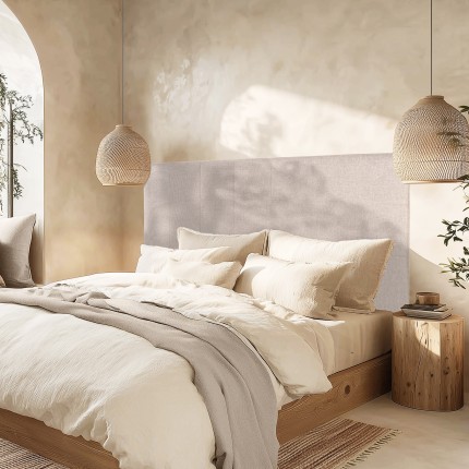 Upholstered headboard for 140/160 cm beds in grey - ARTHUR Collection