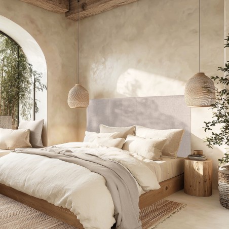 Upholstered headboard for 140/160 cm beds in grey - ARTHUR Collection
