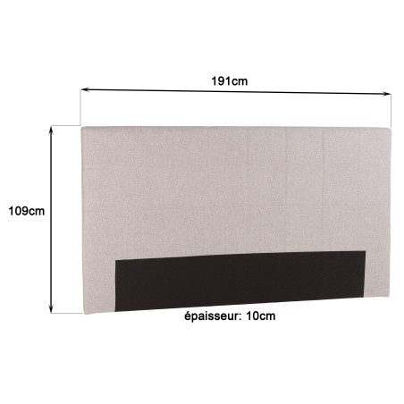 Upholstered headboard for 160/180 cm beds in grey - ARTHUR Collection