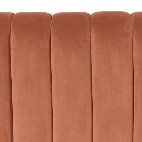Upholstered headboard for 140/160cm beds in orange velvet
