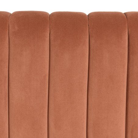 Tête de lit rembourrée pour lits 140/160cm velours orange
