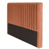 Tête de lit rembourrée pour lits 140/160cm velours orange