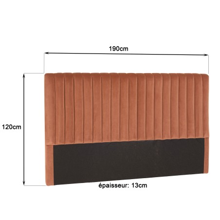 Tête de lit rembourrée pour lits 140/160cm velours orange