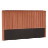 Upholstered headboard for 140/160cm beds in orange velvet