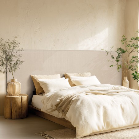 Tête De Lit Rembourrée MIRENN 140 Cm - Tissu Polyester Blanc Sur Pieds - Design Moderne Et Installation Facile