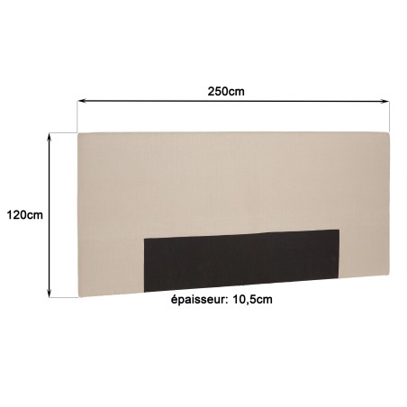 Tête de lit rembourrée pour lits 140/160cm couleur lin