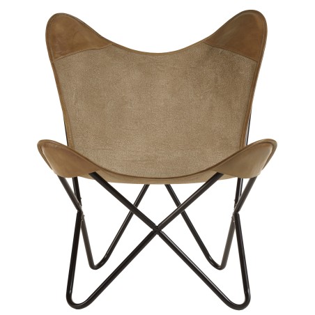 Chaise en toile et cuir papillon / butterfly - Collection Marcel
