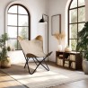 Chaise en toile et cuir papillon / butterfly - Collection Marcel