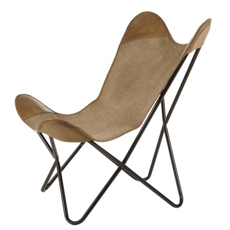 Chaise en toile et cuir papillon / butterfly - Collection Marcel