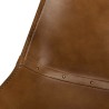 Set of 2 brown leather chairs with steel legs