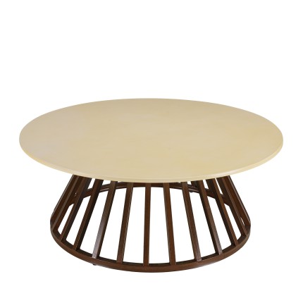 GREGOIRE Coffee Table 100x100cm - Rust Steel Legs & Concrete Top