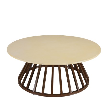 GREGOIRE Coffee Table 100x100cm - Rust Steel Legs & Concrete Top