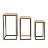 GREGOIRE - Set of 3 Square Nesting Tables with Steel Legs and Concrete Tops