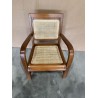 SECOND HAND - Light brown Mindi armchair with cane seat