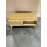 SECONDE MAIN - Table basse 2 tiroirs 1 niche bois cannage