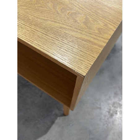 SECONDE MAIN - Table basse 2 tiroirs 1 niche bois cannage