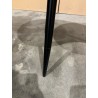 SECOND HAND - Ovoid side table with textured black matt top and black iron legs