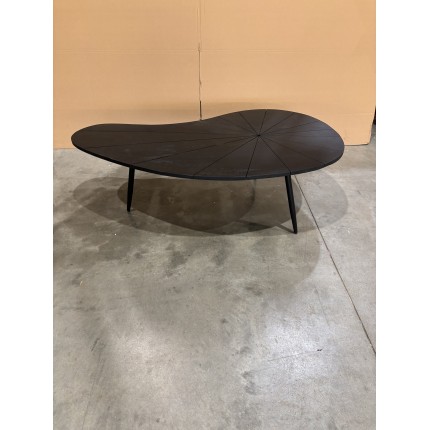 Ovoid coffee table with textured black | SECOND LIFE