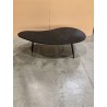 SECONDE MAIN - Table basse plateau texturé noir mat pieds en fer noir