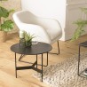 SECONDE MAIN - Table basse ronde noire D50cm piètement métal
