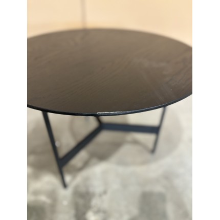 SECONDE MAIN - Table basse ronde noire D50cm piètement métal