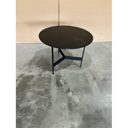 SECONDE MAIN - Table basse ronde noire D50cm piètement métal