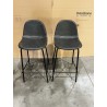 SECONDE MAIN - Lot de 2 tabourets de bar John anthracite hauteur d'assise 65cm