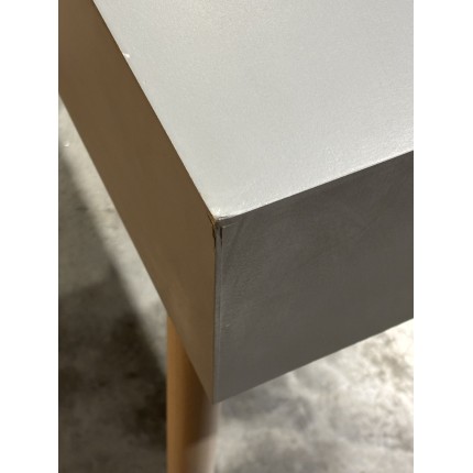 SECONDE MAIN - Console grise 3 tiroirs beiges bois Pin